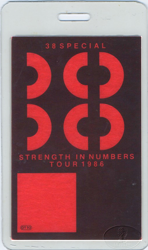 .38 SPECIAL 1986 NUMBERS Laminated Backstage Pass